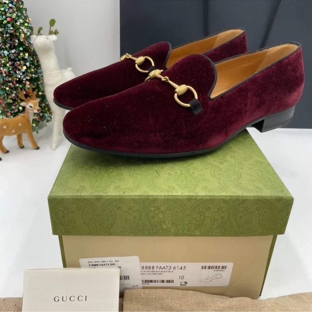 Men’s Gucci velvet horse bit loafer size 10 fits 11 US made in Italy